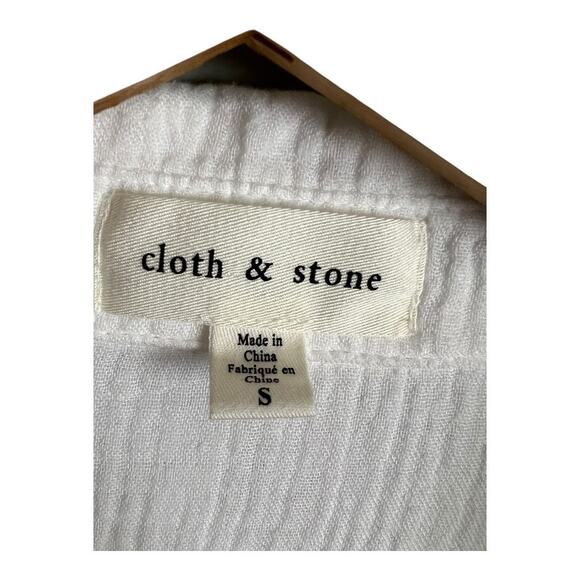 Cloth & Stone Gauze Summer Top Shirt Blouse Semi Sheer Lightweight Cruise Vacay - Picture 4 of 7